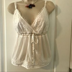 White lace top with bow